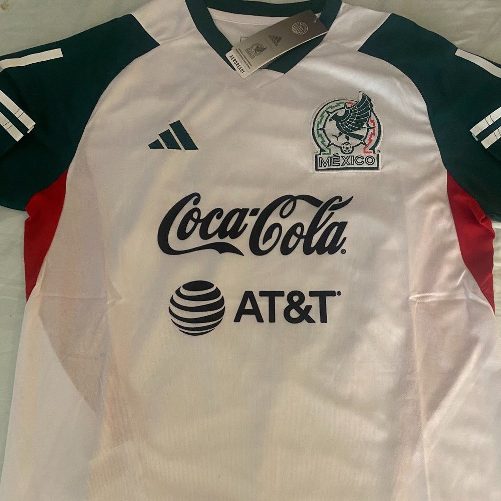 ADIDAS MEXICO National Team Men's White JERSEY Sz M,L,XL, or XXL New w tags